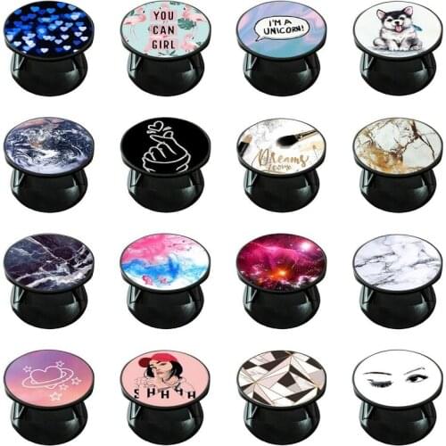 Black Colorful Phone Holder Luxury Texture Collapsible Stand Holder Tablets Desk For Iphone