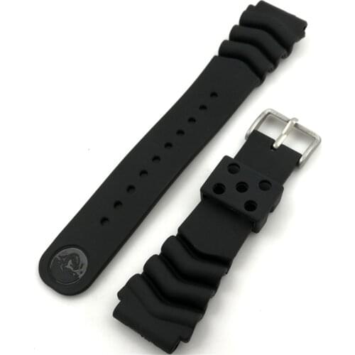 18mm 20mm 22mm Sport Silicone Watchband for Seiko Watch Strap Black Men Waterproof Diving Rubber Wrist Band Bracelet Accessories