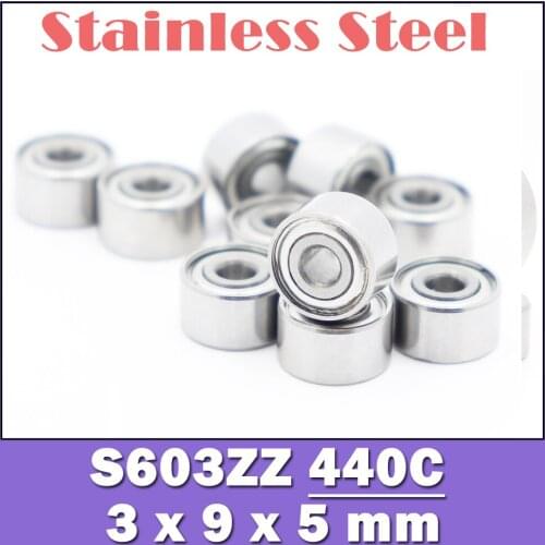 S603ZZ Bearing 3*9*5 mm ( 10PCS ) ABEC-1 440C Roller Stainless Steel S603Z S603 Z ZZ Ball Bearings