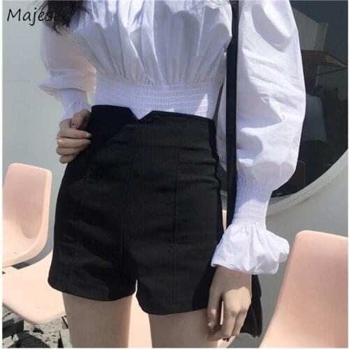 Shorts Women Oversize 5XL Solid Zipper Skinny Korean Style Sexy Club Harajuku Punk High Street Fitness Casual Trendy Female New