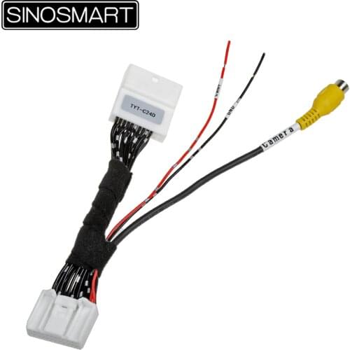 SINOSMART C24D 24PINs Reversing Camera Connection Cable for Prado Crown LAND CRUISER OEM Monitor without Damaging the Wiring