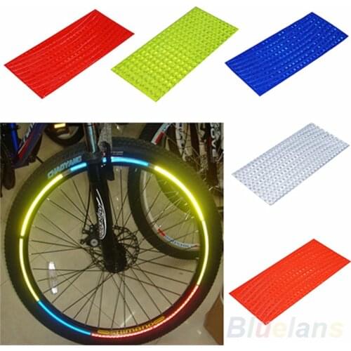 Bicycle Car Accessories Bike Reflective Sticker Strip MTB Bicycle Wheel Sticker Fluorescent Tape Reflector Sticker Cycling Decor