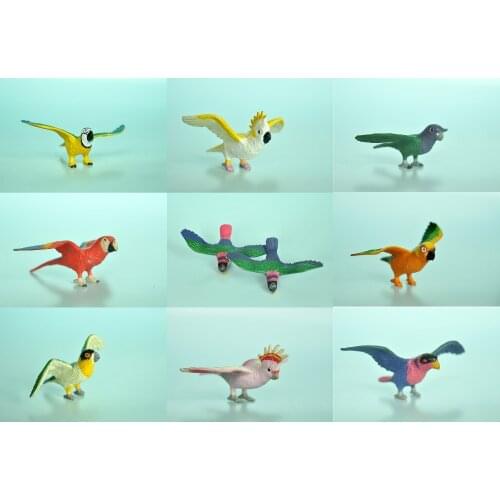 Solid pvc figure Simulation model1996 parrots 5pcs/set