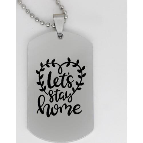 Ufine jewelry family gift pendant army card lets stay home stainless steel customed necklace N4269