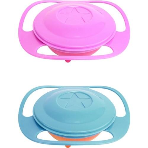 Universal Gyro Bowl Practical Design Children Rotary Balance Novelty Gyro Umbrella 360 Rotate Spill-Proof Solid Feeding Dishes