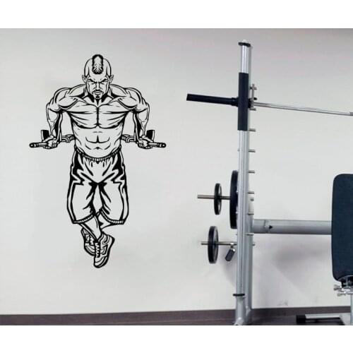 Fitness enthusiast Bodybuilding fitness vinyl wall stickers Fitness Club youth dormitory bedroom home decoration wall decal 2GY4