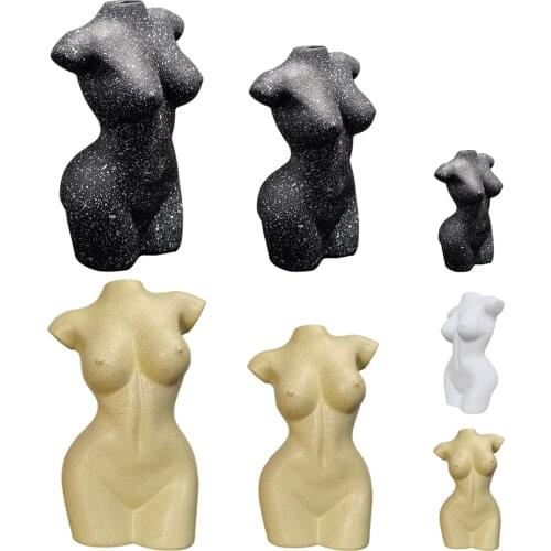 Female Body Dry Flower Vase Statues Home Planter Pot Living Room Decor
