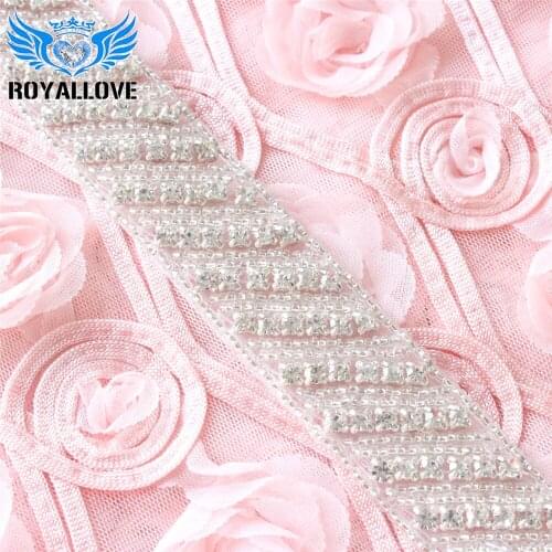 10 yards Bridal Rhinestone Applique Floral Crystal Trimming Diamante Crystal Applique Chain Sew on Wedding Dress Sash Belt Trim
