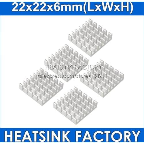 10pcs Silver Slotted 22x22x6mm Aluminum Heatsink Heat Sink Radiator For Electronic Chip IC CPU AMD Cooling