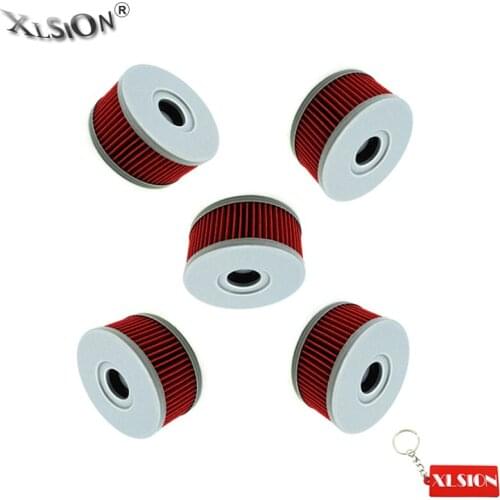 XLSION 5Pcs Oil Filters For Suzuki DR350S DR250S DR350SE TI250X SP400T DR400S GN SG 250 GN250 GN400 Motorcycle