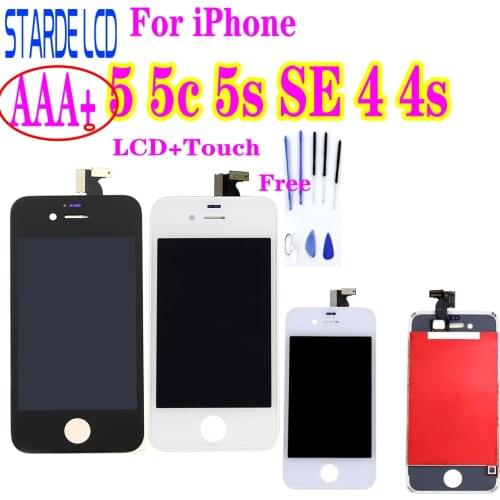 AAA+++ LCD For iPhone 6 Touch Screen Replacement For iPhone 5 5c 5s SE 4 4s LCD Display Screen with Frame No Dead Pixel + Tools
