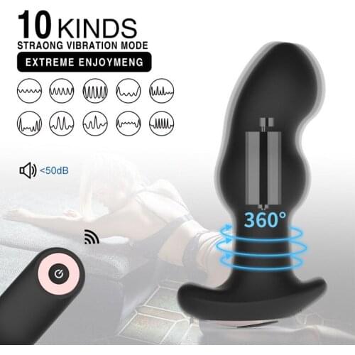 Vibrating Rotation Beads Anal Plug Butt Plugs Prostate Massage Masturbation Vibrator Male Sex Toy Radio-controlled Anus Vibrator