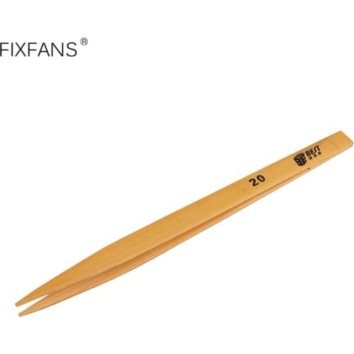 Anti-static Insulated Bamboo Tweezers Anti-Magnetic Tweezers Clamps for Electronics PCB Mobile Phone Repair Tools