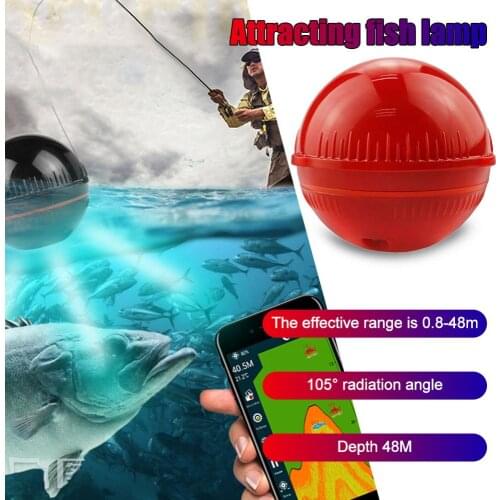 XA02 Smart Echo Sounder Portable Wireless Fish Finder Sonar 48m Detector Fishing Alarm IOS&Android for Dock, Shore, Boat,Fishing