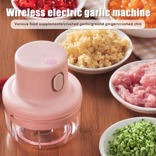 Wireless Mini Electric Garlic Food Chopper Ginger Vegetable Crusher Cutter Food Blender Processor _WK