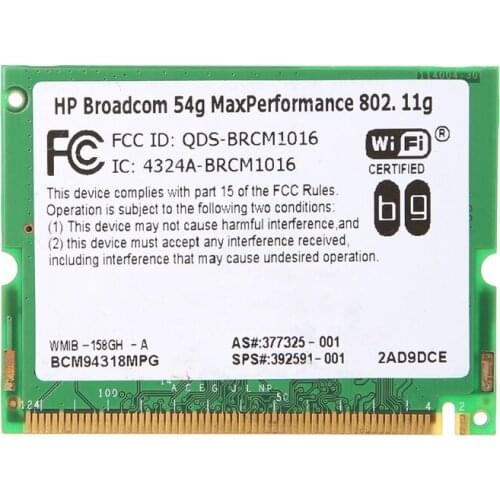For HP Broadcom 54G MaxPerformance 802.11g BCM94318 Mini-PCI Wifi Wirelss Card