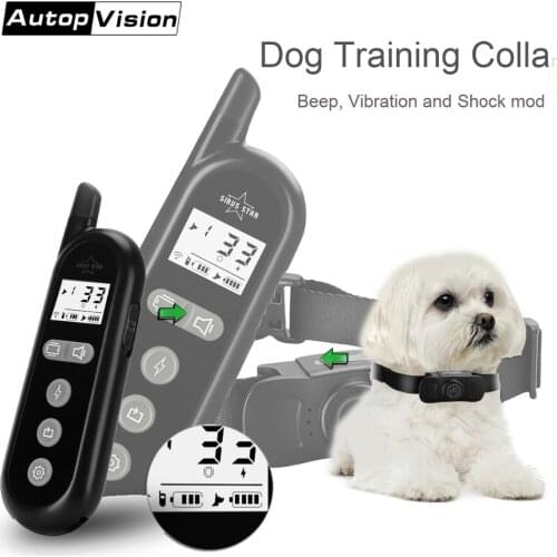 D003 Electric Dog Training Collar Pet Remote Control Waterproof Rechargeable with LCD Display , beep/ Shock/ Vibration mode