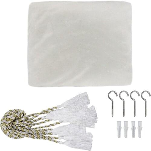 Hot Sale 4 Corner Post Bed Canopy, Elegant Curtain Net for Full/Queen/King Size Bed (White)