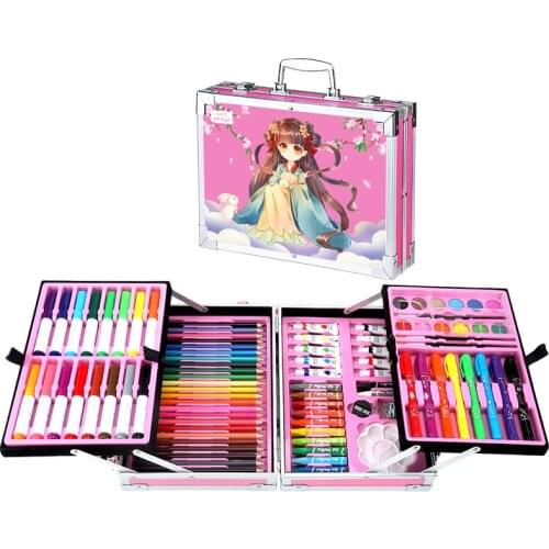Artist Art Set Painting Watercolor Drawing Tools Art Marker Brush Pen Supplies Kids For Aluminum Gift Box Office Stationery