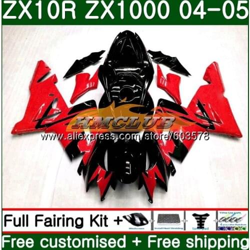 Body Kit For KAWASAKI ZX 1000 CC ZX 10 R ZX-10R 04 05 Red black 116CL.95 ZX10R 04 05 ZX1000CC 1000CC ZX 10R 2004 2005 Fairing