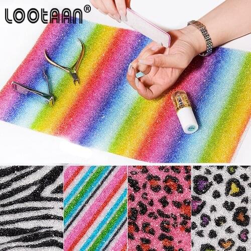 9Type Diamond Nail Art Table Mat Shining Hand Rests Salon Practice Cussion Pillow Washable Pad Manicure Nail Art Table Map Tools