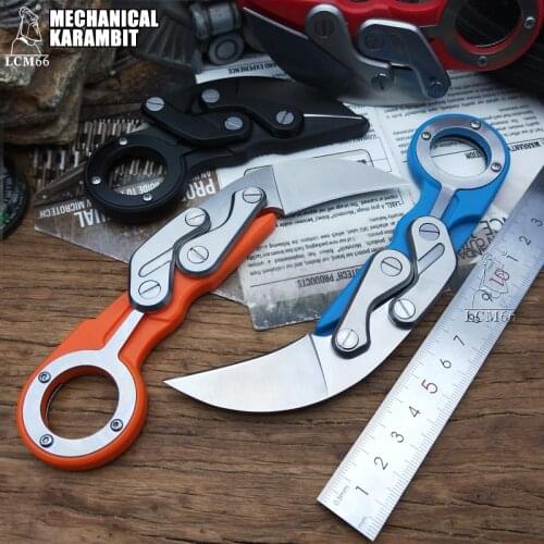 LCM66 mechanical karambit scorpion claw knife outdoor camping jungle hunting knives self defense survival Folding knife tool