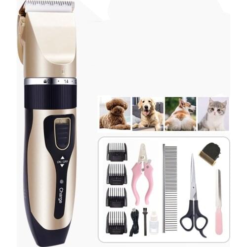 Pet Dog Grooming clipper hair Professional Electrical Trimmer Rechargeable Grooming Tool Low-noise Pet Haircut Shave Machine Set