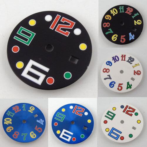 Multicolor 28.5mm BLIGER date window watch dial fit DG2813 3804 MIYOTA 8215 8205 movement