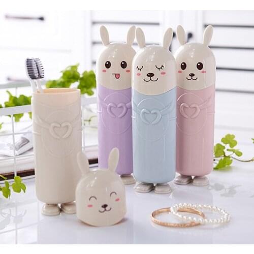 Cartoon Toothbrush Storage Box Cute Rabbit Travel Tooth Brush Protect Cover As Bathroom Toothbrush Organizer Case