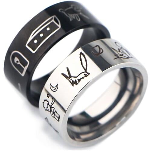 SP162 2020 New The Little Prince Ring For Men women Stainless Steel Ring For Male Jewelry In Black Men Gifts