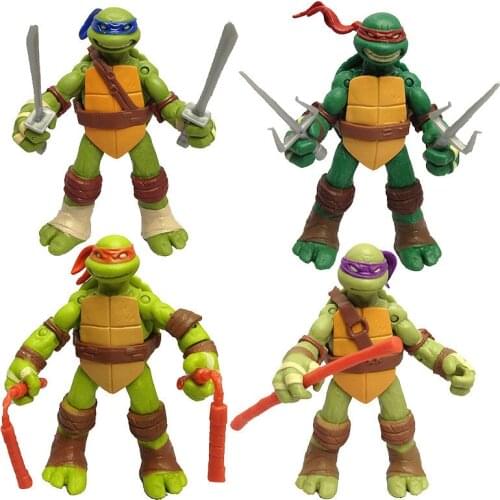 NECA Action Figure 4PCS 12CM Newest 16cm TM-NT Turtles Nostalgic Classic Model with Base Model Ornaments Toy Gift for Children