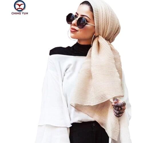 CHINGYUN 2019 new Hot fashion Unique Long scarf Warm Wild spring autumn 100% Cotton Exquisite workmanship womens colour scarf