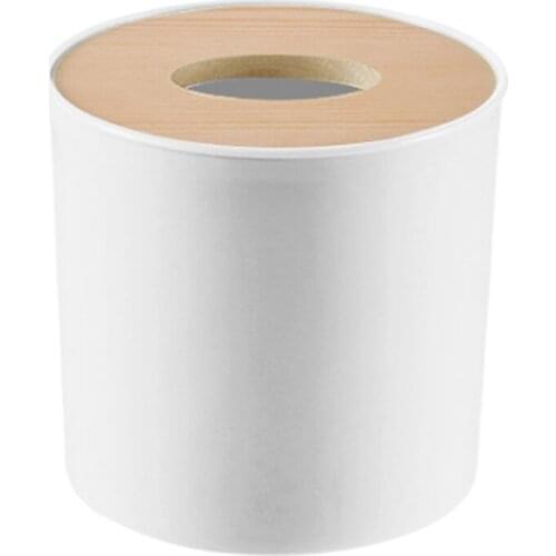 New Wooden Cover Round Roll Paper Tissue Tube Household Removable Mini Wooden Tissue Box