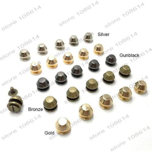 H10mm flat top spikes with screwback Head Purse Handbag NAILHEADS Stud Spike Spot Brass Leather Craft Bag Chicago Screw Nail Riv