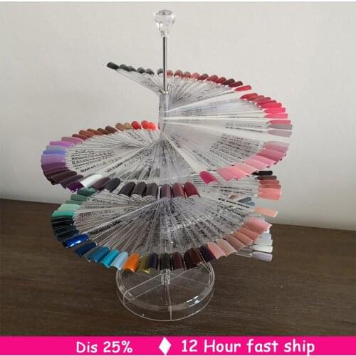 120 Colors Nail Tips Display Stand DIY Nail Art Showing Shelf Gel Nail Polish Color Card Spiral Display Stand Shelf Rotating Tip