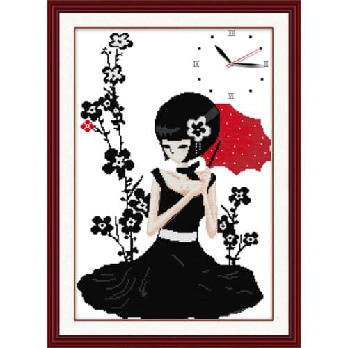 Simplicity(1) cross stitch kit 14ct 11ct count print canvas wall clock stitching embroidery DIY handmade needlework