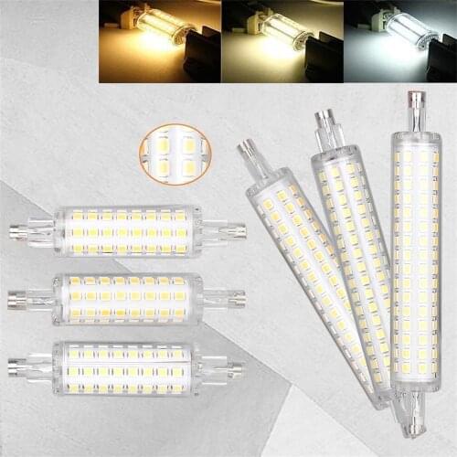 R7S No Flicker 78mm 118mm Lamparas Led Lamp SMD 2835 64 128 leds 5W 10W Spotlight Replace Halogen Floodlight AC 220V 110V
