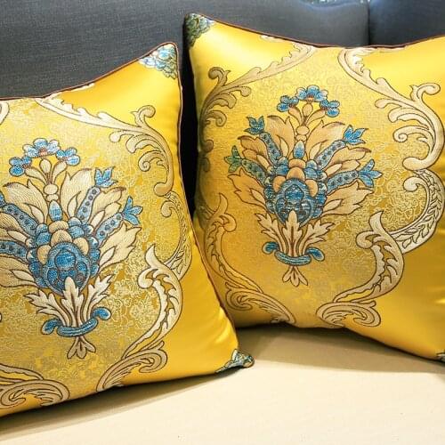 Luxury European Pillows Case Cover For Sofa Cushions 45x45 Floral Designer Covers Velvet Decorative Modern Hot Sale Nordic Beige