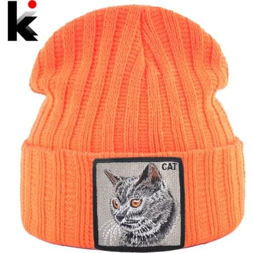 Womens Fashion Beanies Hat Solid Color Knitted Wool Skullies With Embroidery Patch Autumn Winter Mens Knit Gorras Bonnet