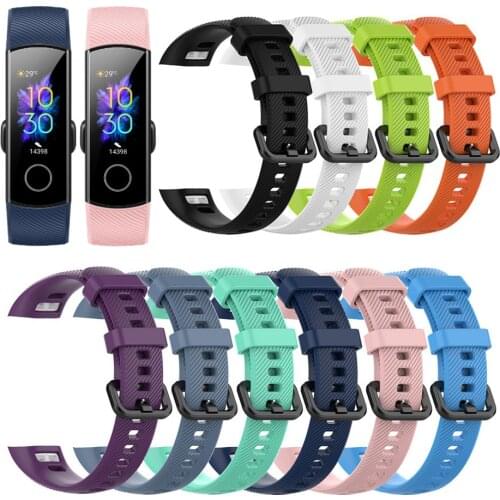 Silicone Wrist Strap Smart Wristband Replacement Watch Band for Honor Band 5 4 Bracelet Classic Soft