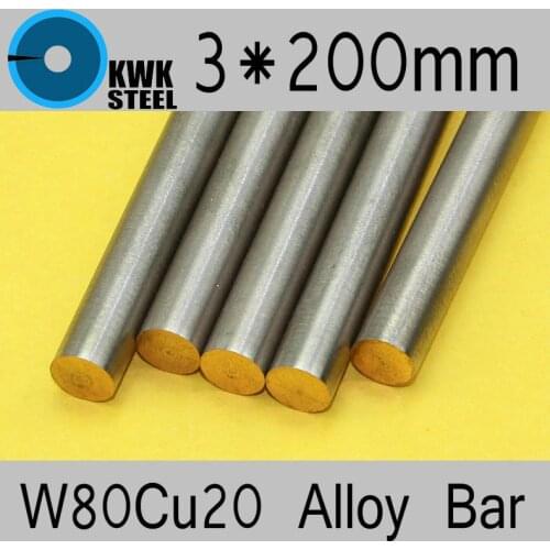 3*200mm Tungsten Copper Alloy Bar W80Cu20 W80 Bar Spot Welding Electrode Packaging Material ISO Certificate Free Shipping