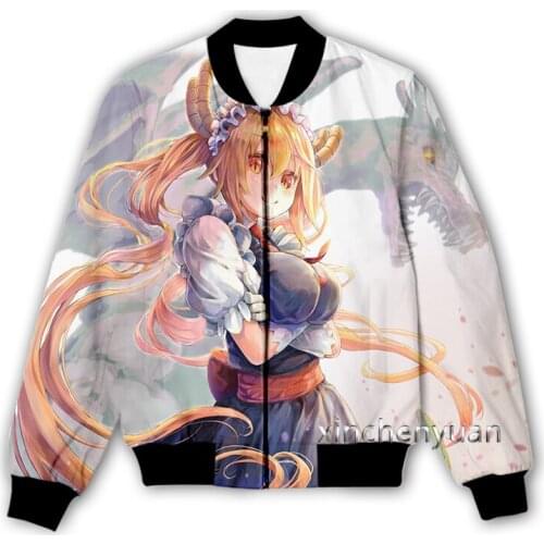 Xinchenyuan New Men/Women 3D Printed Anime Miss Kobayashis Dragon Maid Casual Jacket Fashion Streetwear Sporting Jacket Q20