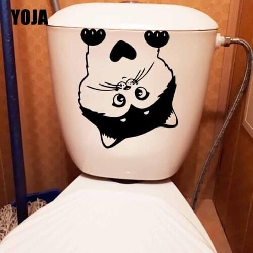 YOJA 21.1X24.9CM Cat Inspiration Quote Funny Art Decor Wall Stickers Toilet Decal T5-0080
