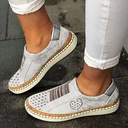 Shoes Woman 2019 Sneakers Women Vulcanize Casual Breathable Shoes Female Soft Leather Flats Ladies Sneakers Plus Size 42 43