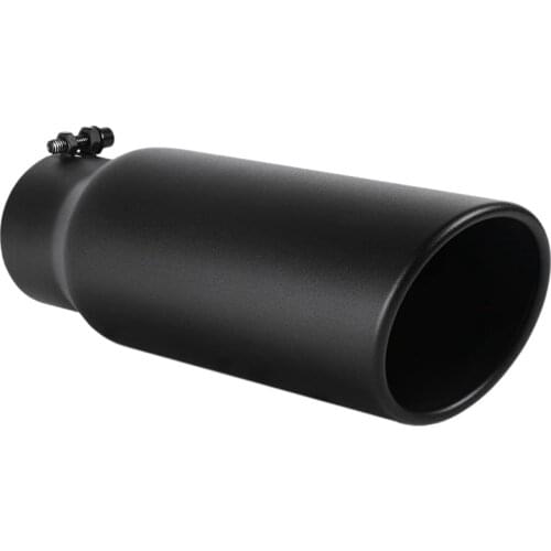 3 Inch Black Exhaust Tip, 3 Inch Inside Diameter Exhaust Tailpipe Tip for Truck, 3 x 4 x 12 Inch Bolt/Clamp on Design
