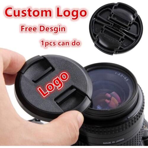 30pcs Custom Logo High quality 40.5 49 52 55 58 62 67 72 77mm center pinch Snap-on cap cover for all camera Lens