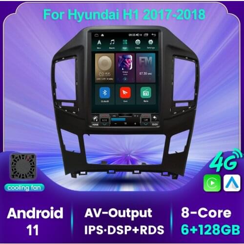 9.7'' Vertical Screen 4G LTE 6+128GB Android 11 Car Multimedia GPS Radio Player For Hyundai H1 2017 2018 IPS DSP Av Output SWC