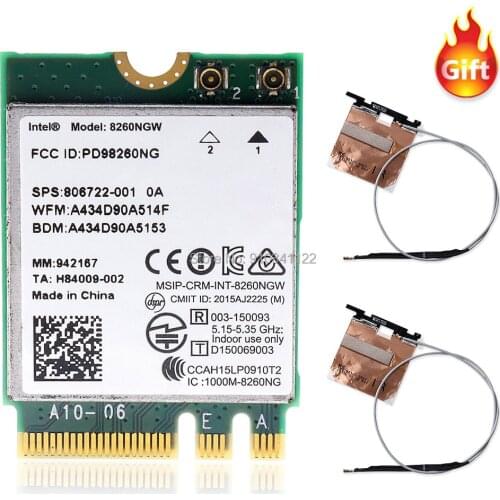 DUAL BAND 806722-001 AC 8260 8260NGW 867 Mbps NGFF WIFI WLAN CARD +bluetooth 4.2 Module for Hp ZBook 15u G3 Dell INTEL 8260AC