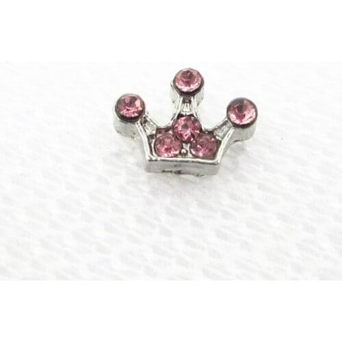 20Pcs/lot Women Crystal Crown Floating Charms Pretty Pendant living Glass lockets DIY Jewelry