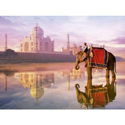 River Elephant Diamond Embroidery Crystal Diamond Rhinestones Diamond Painting Cross Stitch Decor Picture